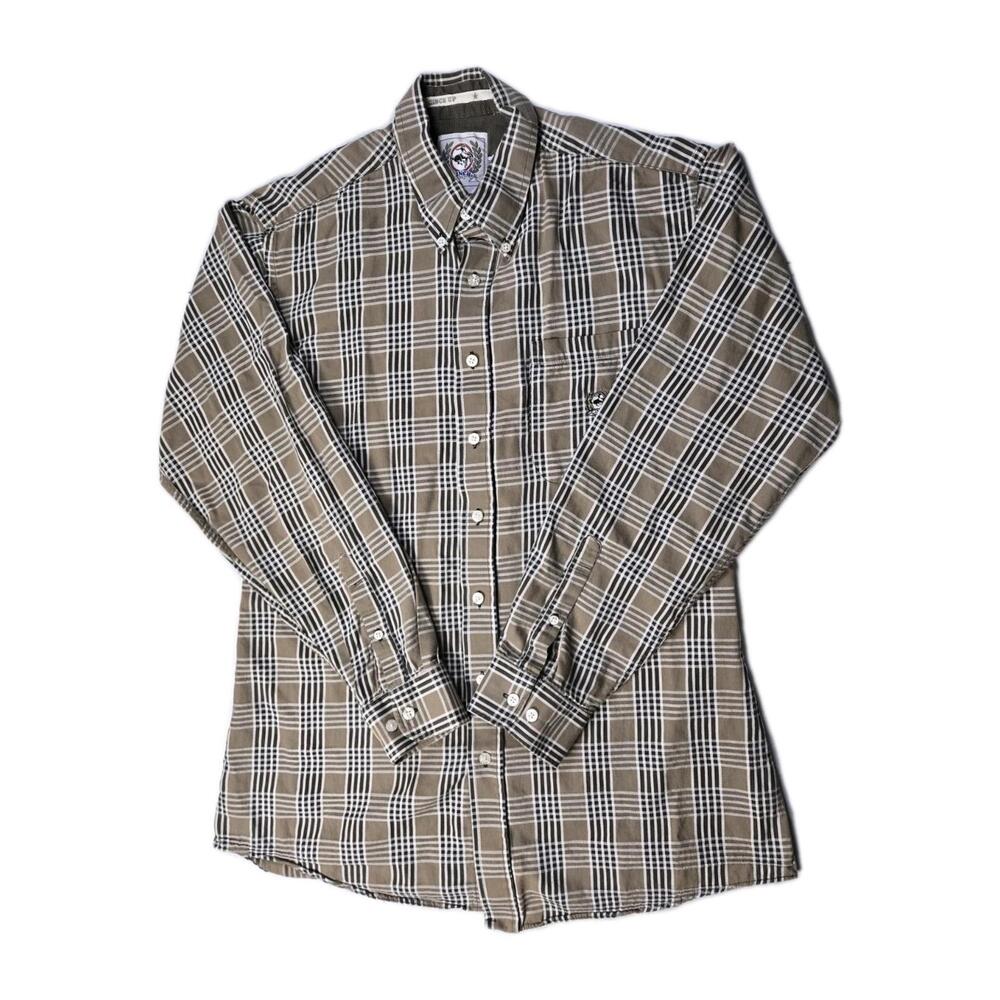 Cinch - Brown Plaid Long Sleeve Button Down Western Shirt - Mens XL
